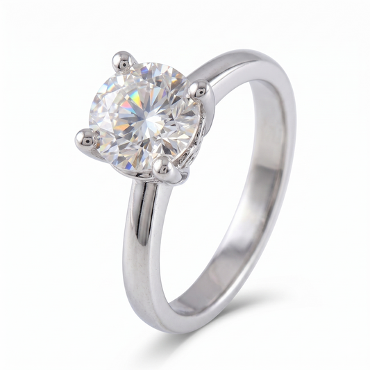 14k White or Yellow Gold Solitaire Moissanite Ring 2.5ct | Special Engagement Rings