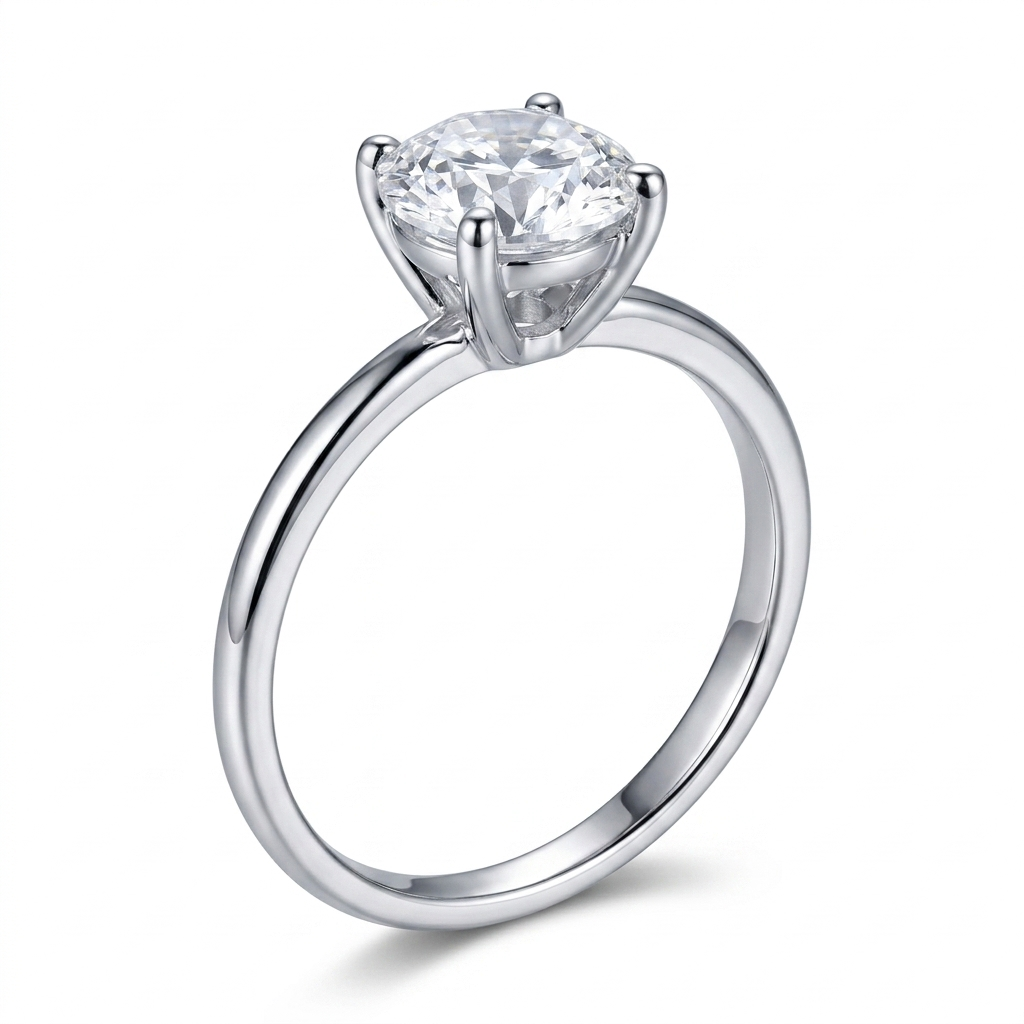 14k White Gold Solitaire Moissanite Ring 1.5ct | Awesome Engagement Rings