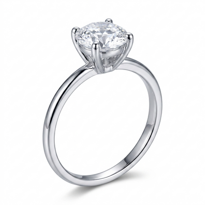 14k White Gold Solitaire Moissanite Ring 1.5ct | Awesome Engagement Rings