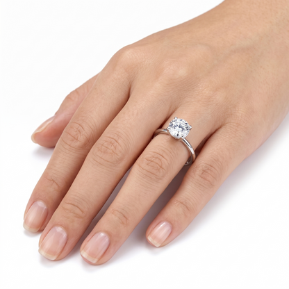 14k White Gold Solitaire Moissanite Ring 1.5ct | Awesome Engagement Rings