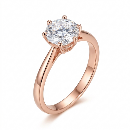 14k Rose Gold Solitaire Moissanite Ring 1ct | Engagement and Marriage Rings