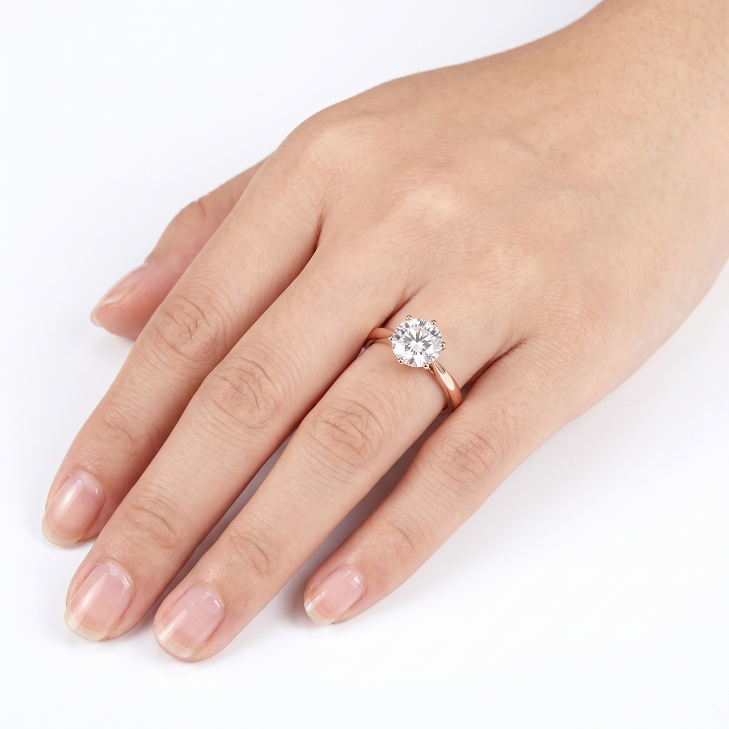 14k Rose Gold Solitaire Moissanite Ring 1ct | Engagement and Marriage Rings
