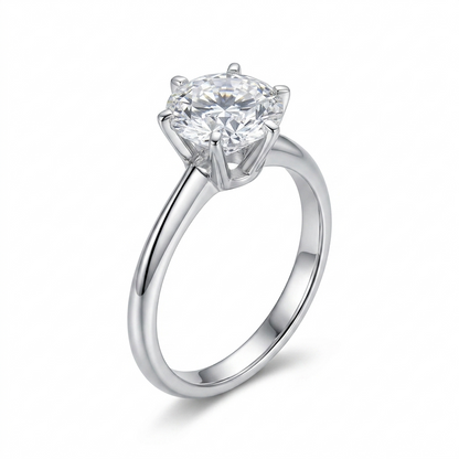 Below 1k Engagement Ring - 14k White Gold Solitaire Moissanite Ring 2ct