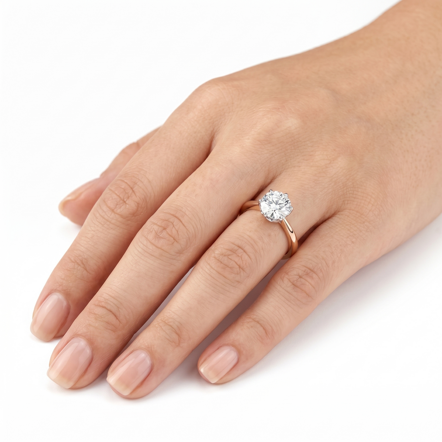 14k Yellow / White Gold Solitaire Moissanite 2 Carat Ring