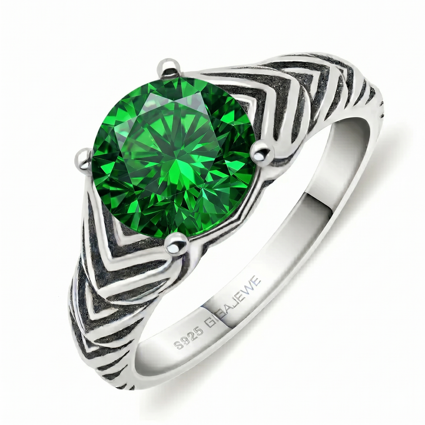 Platinum Plated Silver Wide Moissanite Ring 2ct (Multiple Colors) / Most Affordable Engagement Rings