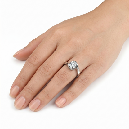 14k White Gold Unique Moissanite Ring 1.2ct