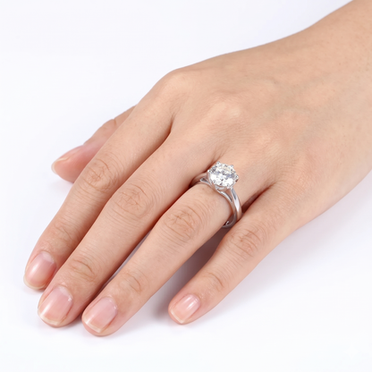14k White Gold Moissanite Solitaire Ring 2ct