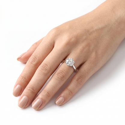 14k White Gold Solitaire Moissanite 1 ct engagement ring