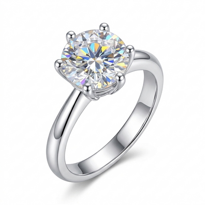 14k White Gold Solitaire Moissanite Promise Rings Woman 1ct - 5ct Options