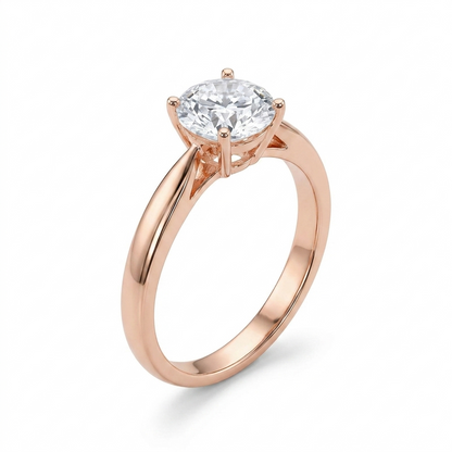 Silver or Gold Solitaire Moissanite Engagement Ring 1ct
