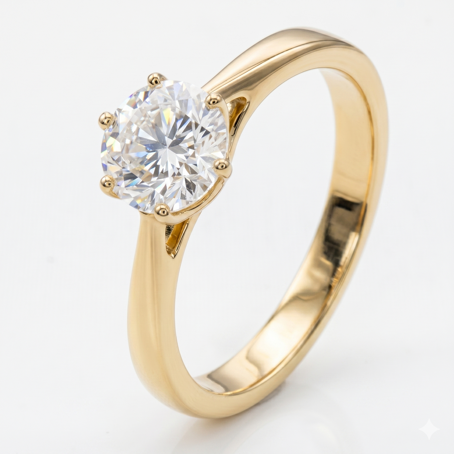 10k Yellow Gold Solitaire Moissanite Ring 1ct / Affordable Wedding Rings for Women
