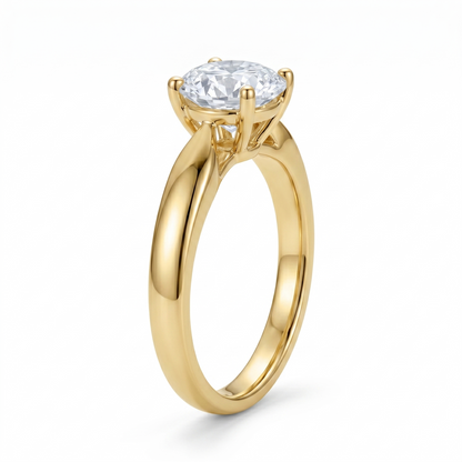 14k Solitaire Moissanite Female Wedding Rings Gold Yellow / Yellow Gold Collection 0.5ct