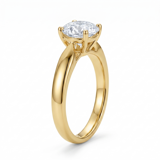 14k Solitaire Moissanite Female Wedding Rings Gold Yellow / Yellow Gold Collection 0.5ct