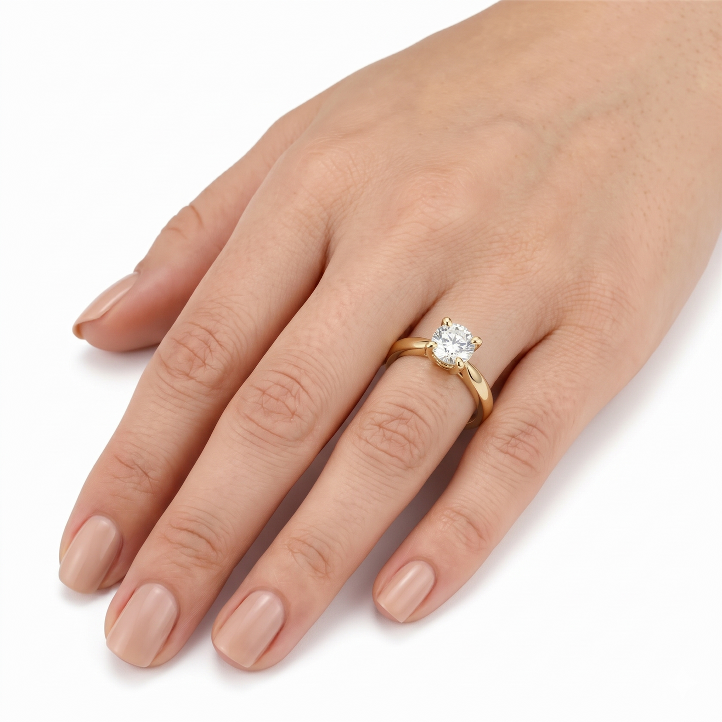 14k Solitaire Moissanite Female Wedding Rings Gold Yellow / Yellow Gold Collection 0.5ct
