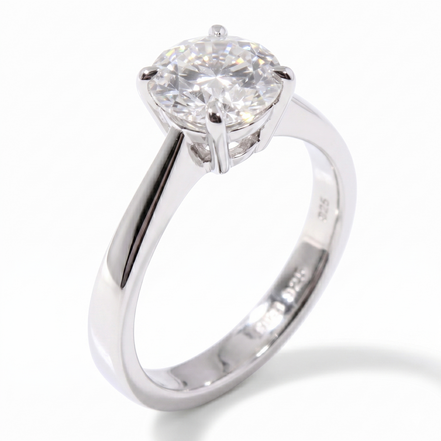 14k White Gold Solitaire Moissanite Wedding Rings Female 1ct