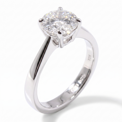14k White Gold Solitaire Moissanite Wedding Rings Female 1ct