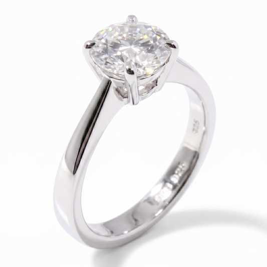 14k White Gold Solitaire Moissanite Wedding Rings Female 1ct