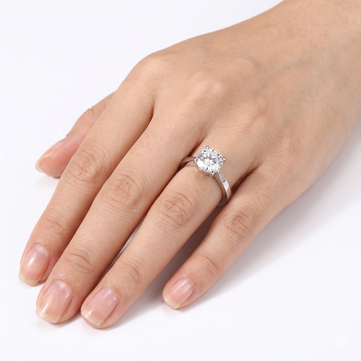 14k White Gold Solitaire Moissanite Wedding Rings Female 1ct