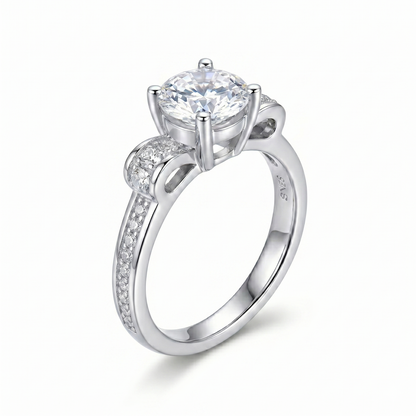14k White Gold Moissanite Ring 1.6ct Total | Unique Engagement Ring Brands