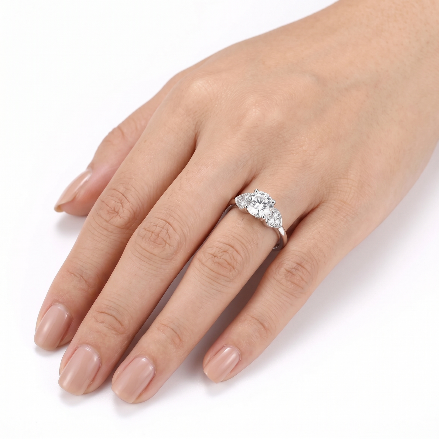 14k White Gold Moissanite Ring Octagon Cut 1.12ct Total - Unique Engagement Ring Cuts