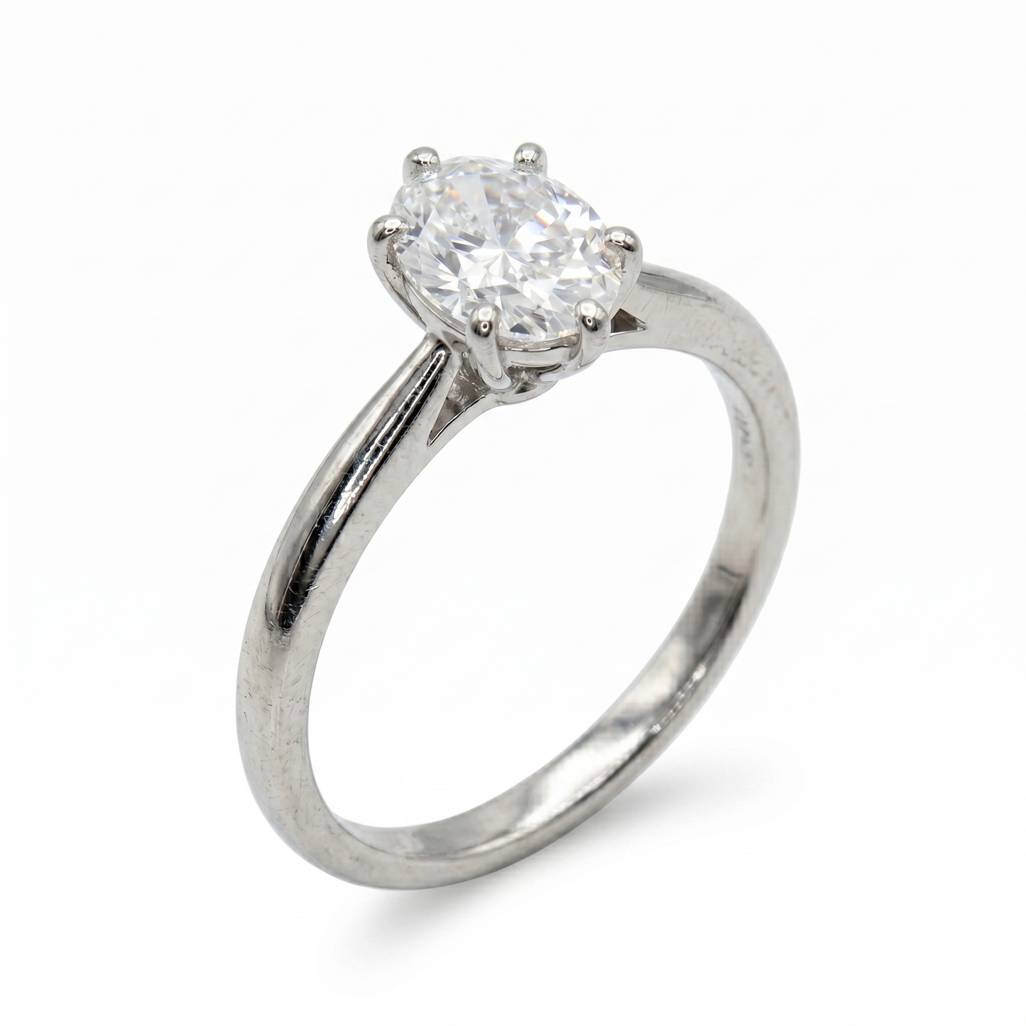 18k White / Yellow / Rose Gold Rings for Woman Oval Cut Solitaire Moissanite 0.6ct