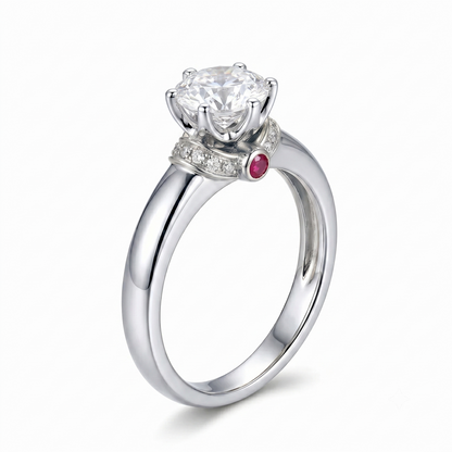 14k White Gold Moissanite Ring 1ct Center Stone - Unique Engagement Rings Near Me
