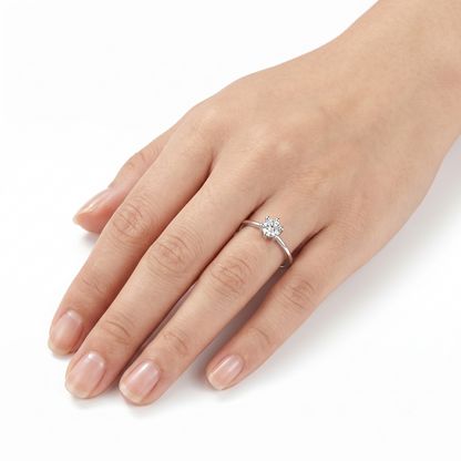 14k White Gold Solitaire Moissanite Ring 0.1ct - 14K Solitaire Ring Collection