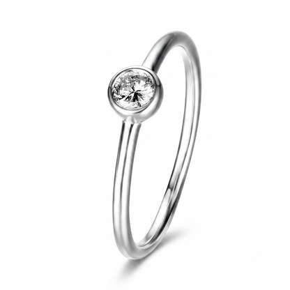 10k White or Yellow Gold Solitaire Moissanite Ring 0.3ct
