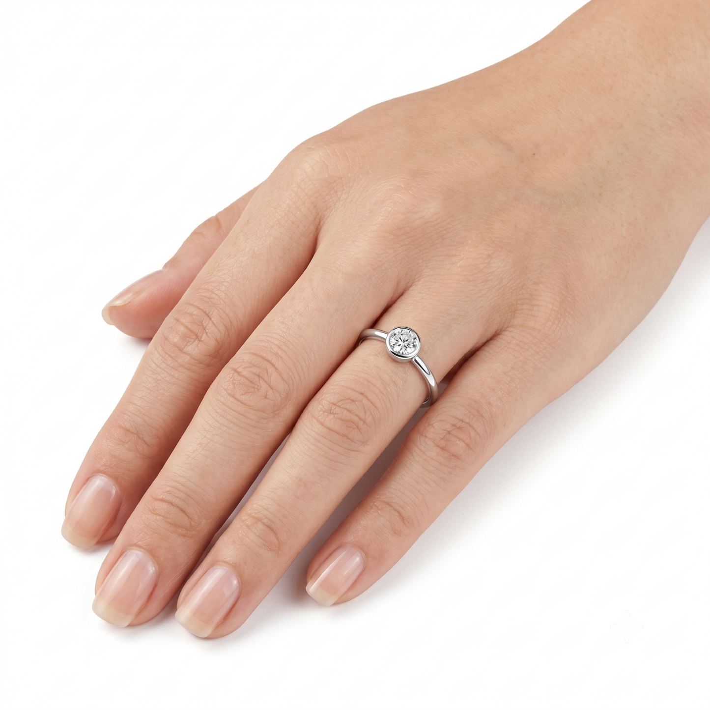 10k White or Yellow Gold Solitaire Moissanite Ring 0.3ct