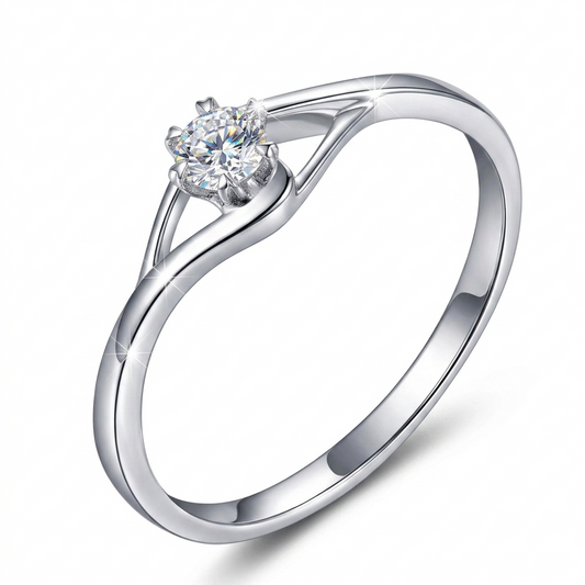 14k White Gold Solitaire Moissanite Engagement Ring for Woman 0.3ct