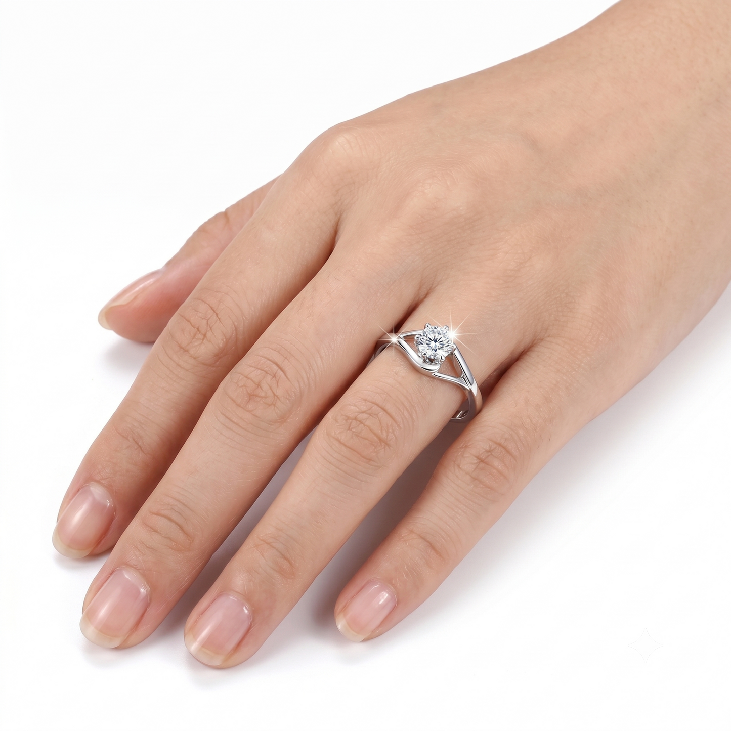 14k White Gold Solitaire Moissanite Engagement Ring for Woman 0.3ct