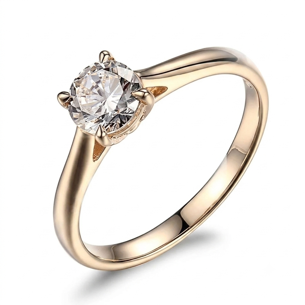 10k Yellow Gold Solitaire Moissanite Ring 1ct / 10k Yellow Gold Moissanite Ring