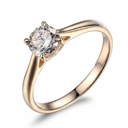 10k Yellow Gold Solitaire Moissanite Ring 1ct / 10k Yellow Gold Moissanite Ring