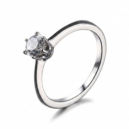 Moissanite Jewellery - 14k White Gold Solitaire Moissanite Ring 0.5ct