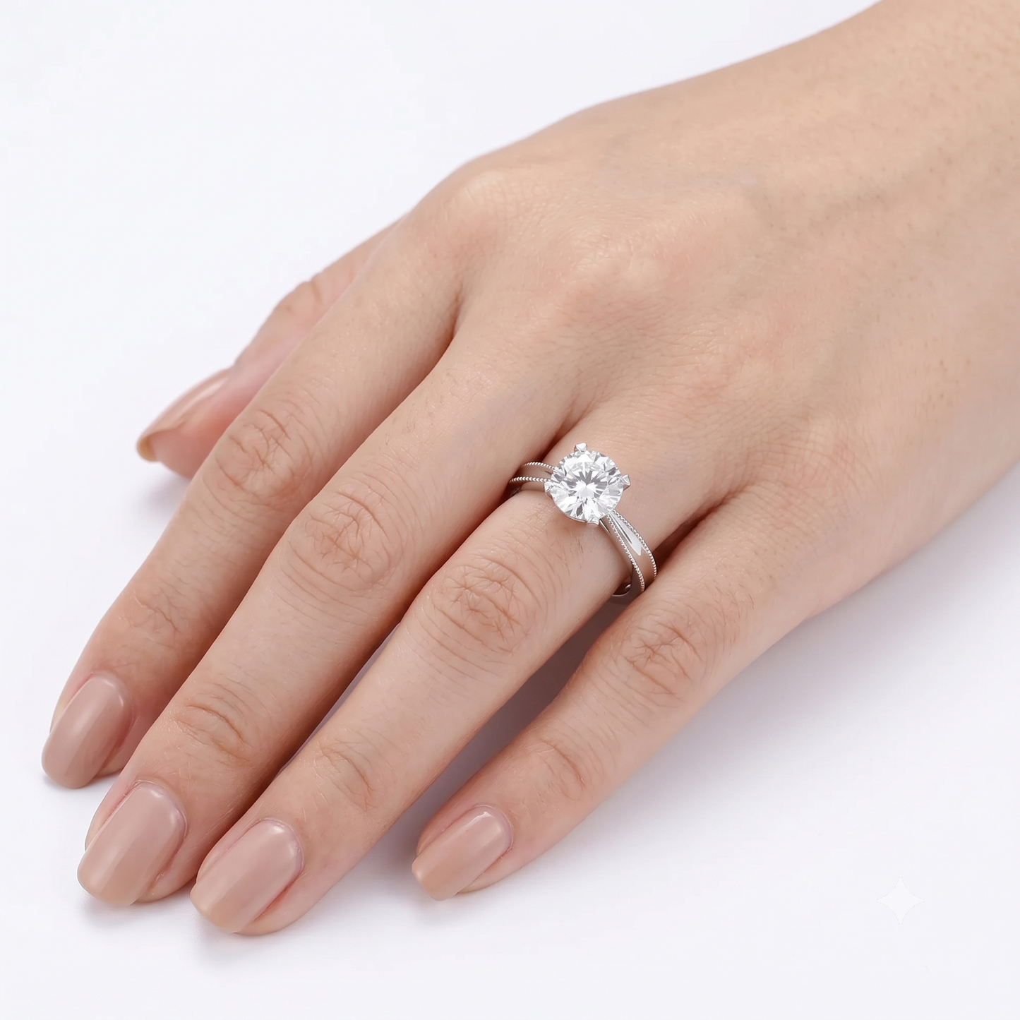 Moissanite Jewelry for Women - 14k White Gold Solitaire Moissanite Ring 1ct