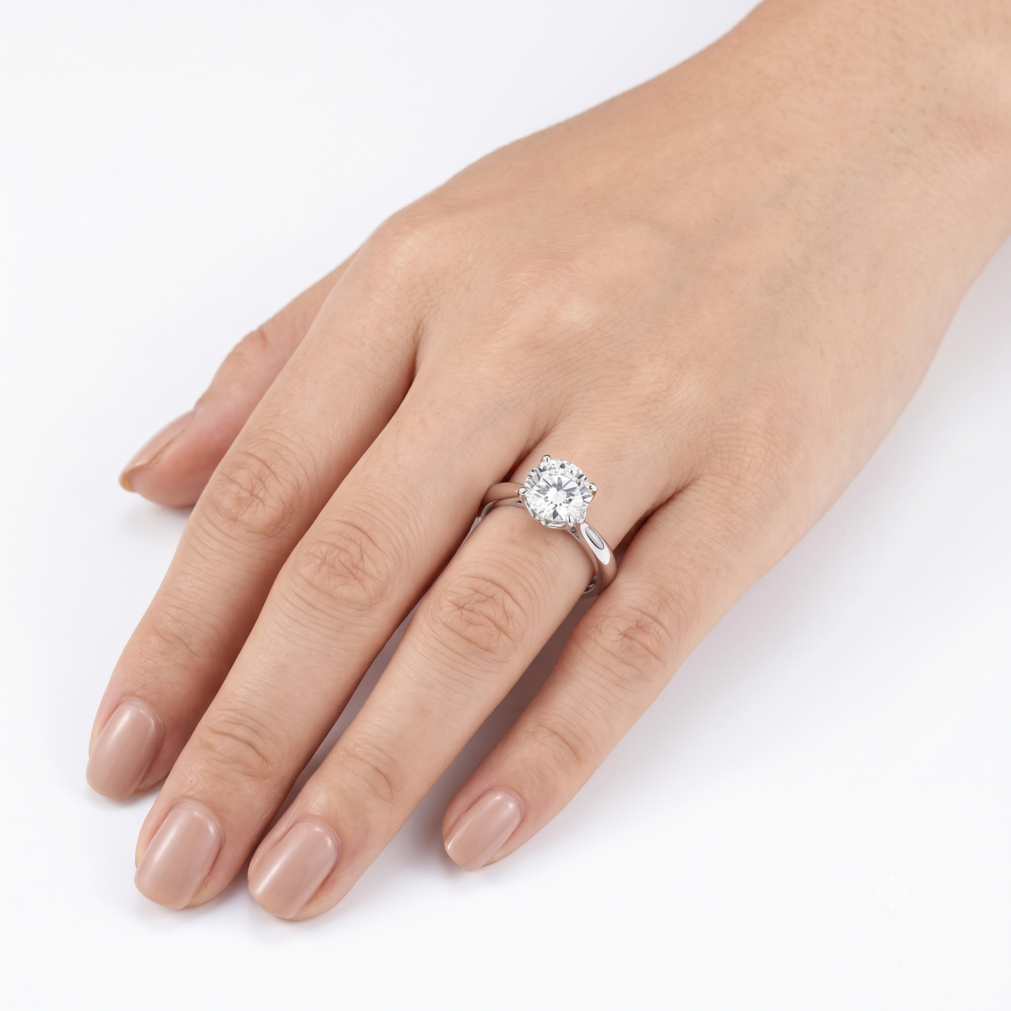 14k Vintage Style White Gold Engagement Ring Moissanite 1ct Center Stone