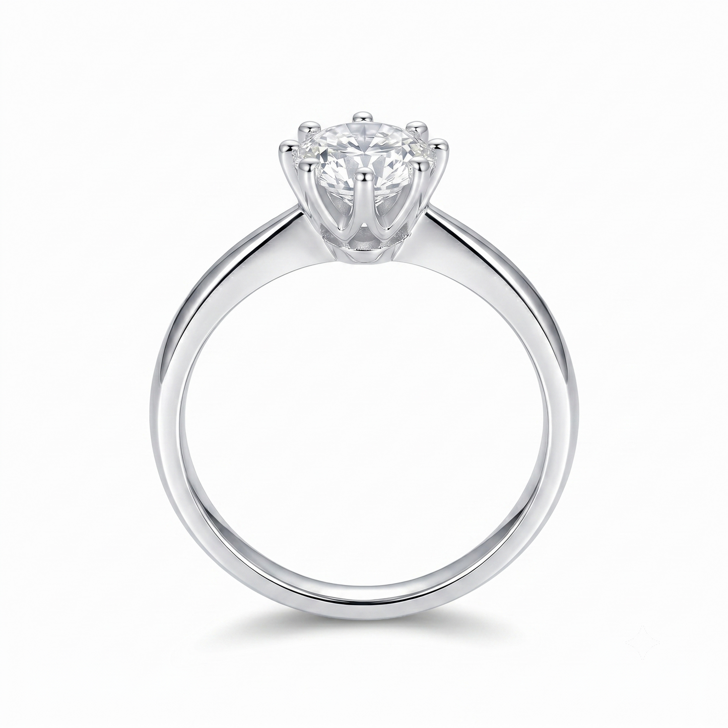 14k or 18k White Gold Solitaire Moissanite Ring Octogon Cut 1ct | 14k White Gold Band Ring Womens