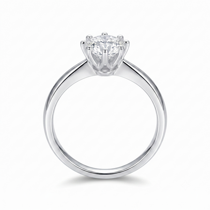 14k or 18k White Gold Solitaire Moissanite Ring Octogon Cut 1ct | 14k White Gold Band Ring Womens