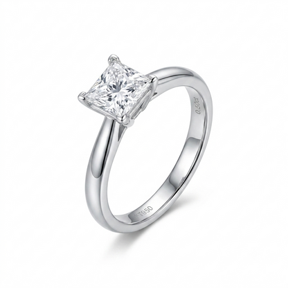 14k White Gold Solitaire Princess Best Engagement Ring Cut Moissanite 1.25ct