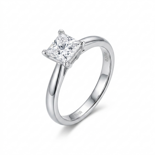 14k White Gold Solitaire Princess Best Engagement Ring Cut Moissanite 1.25ct