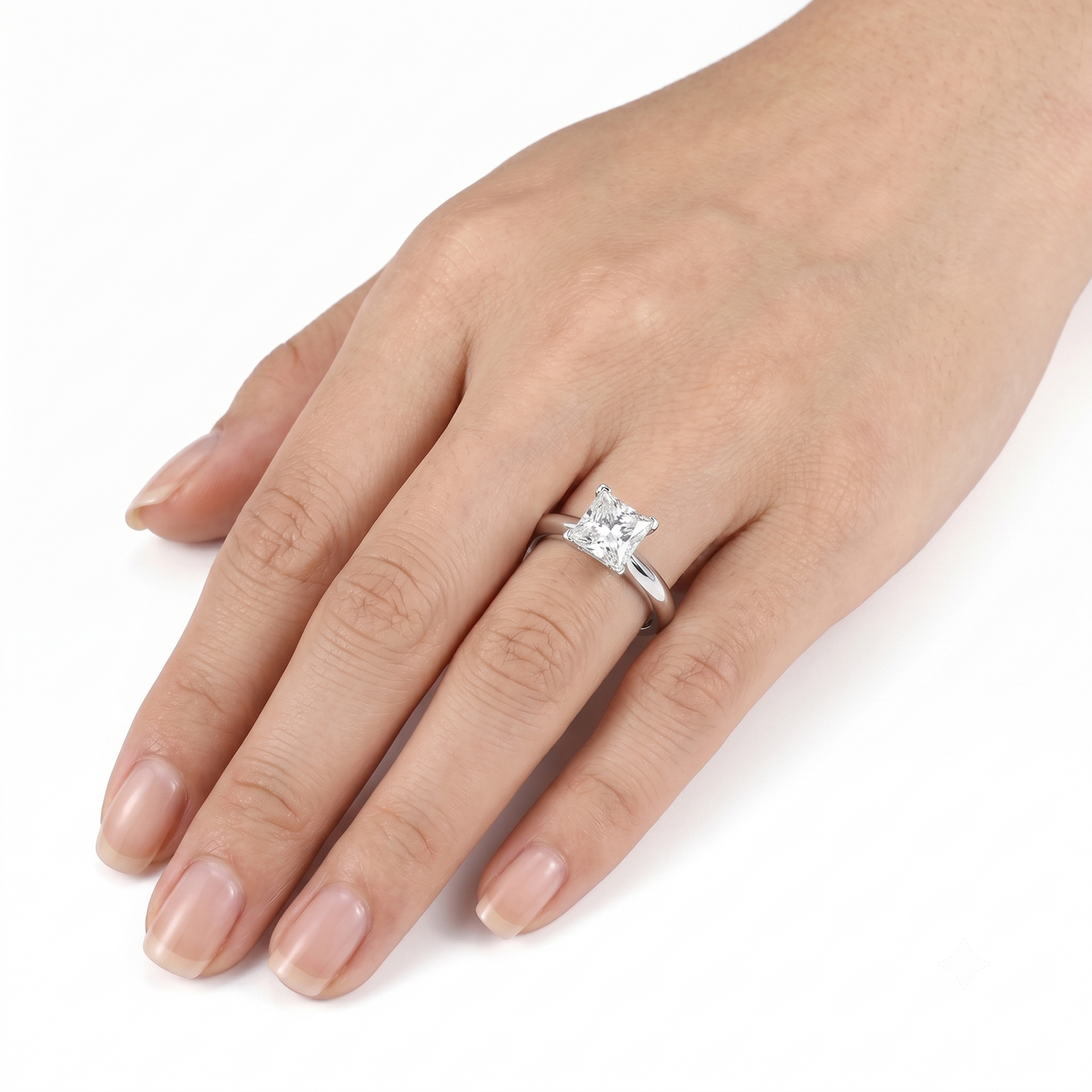 14k White Gold Solitaire Princess Best Engagement Ring Cut Moissanite 1.25ct