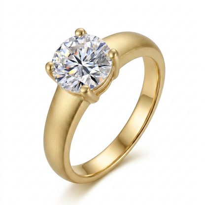 Resizable White or Yellow Gold Wedding Ring Women / Solitaire Moissanite Ring 1ct