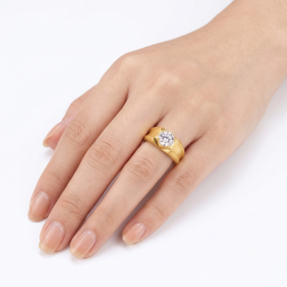 White or Yellow Gold Moissanite Resizable Ring 1ct