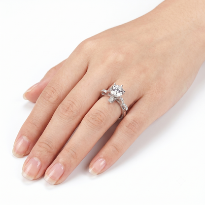 White Gold Plated Ribbon Moissanite Ring 0.5ct, 2ct, 3ct, Options | Most Beautiful Engagement Ring in the World