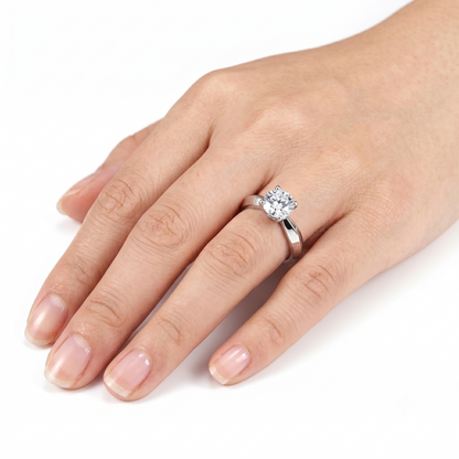 14k White Gold Solitaire Ring Moissanite 1ct
