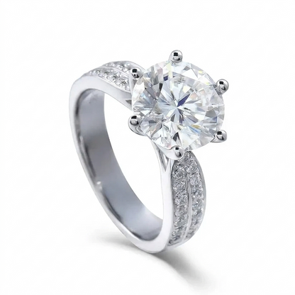14k White Gold Moissanite Ring 1ct, 2ct, & 3ct, Center Stone Options | Best Engagement Ring Styles