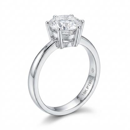 14k White Gold Solitaire Moissanite Beautiful Engagement Ring 1ct