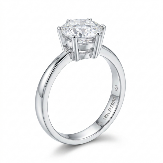14k White Gold Solitaire Moissanite Beautiful Engagement Ring 1ct