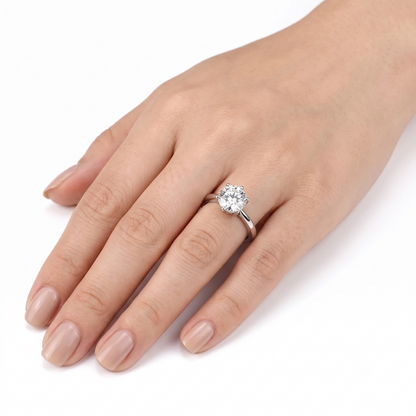 14k White Gold Solitaire Moissanite Beautiful Engagement Ring 1ct