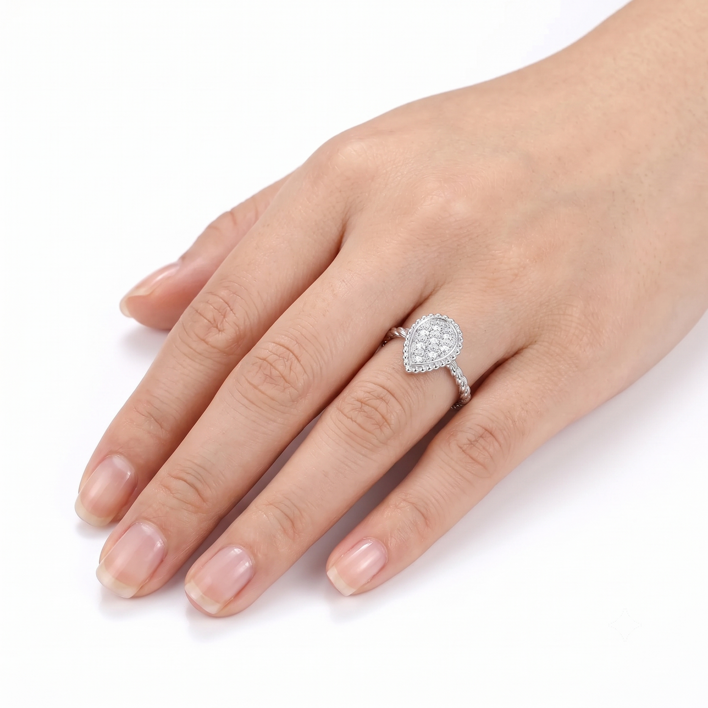 18k White Gold Vintage Moissanite Custom Rings 0.45ct Total
